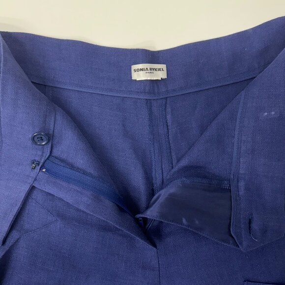 Sonia Rykiel Navy Linen Suit – Blazer & Wide-Leg Pants - Picture 13 of 15